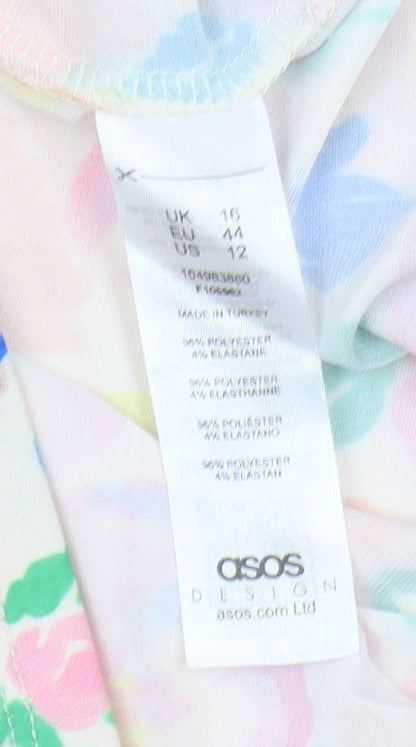 ASOS Design Women's Multicoloured Floral A-Line Dress