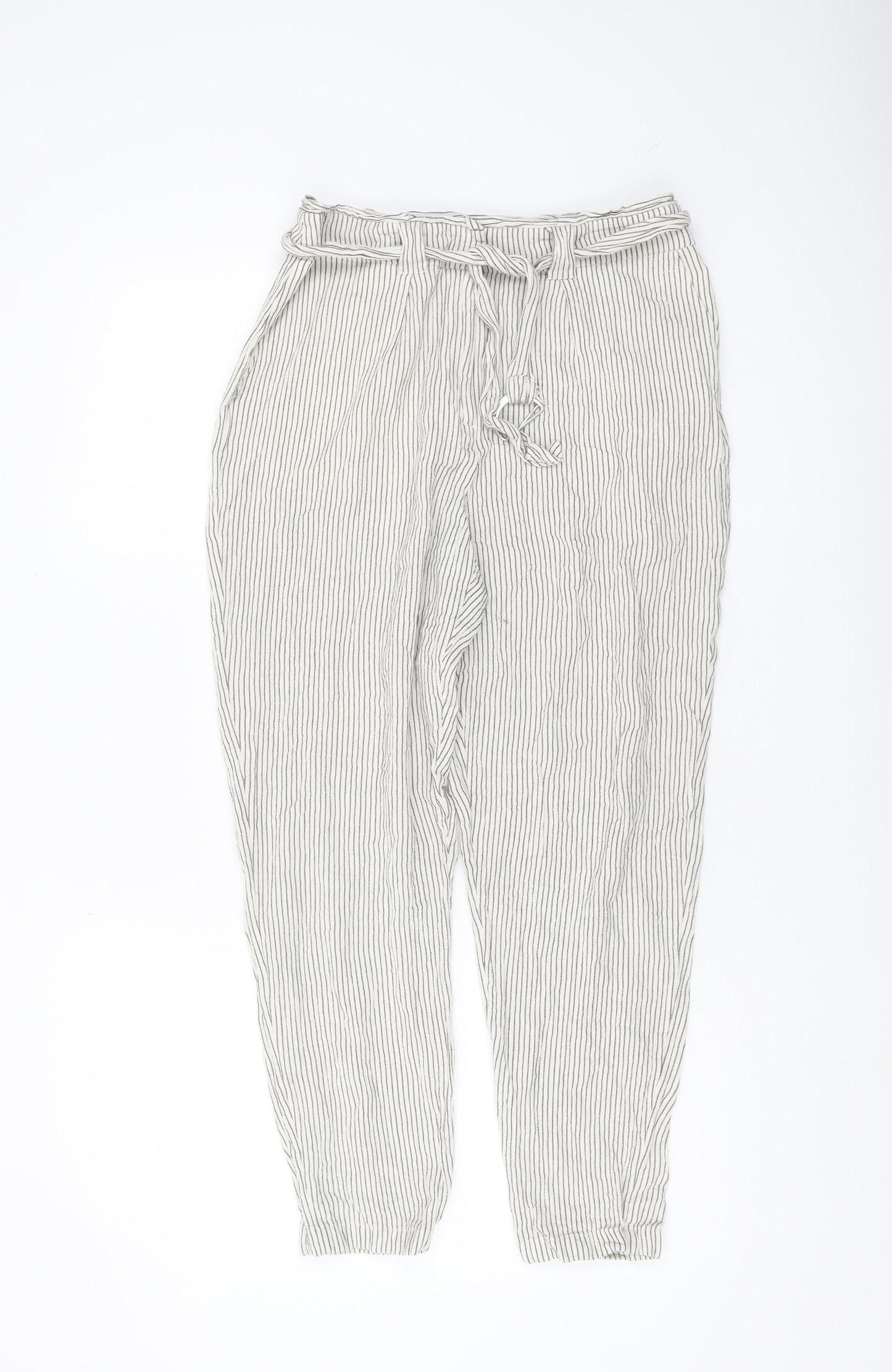 Womens UK Size 10 Oasis Relaxed Fit Casual White Trousers