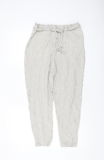 Womens UK Size 10 Oasis Relaxed Fit Casual White Trousers