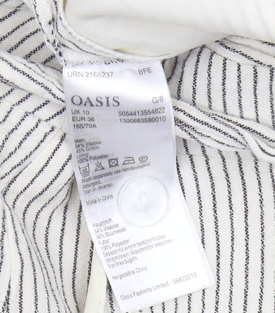 Womens UK Size 10 Oasis Relaxed Fit Casual White Trousers