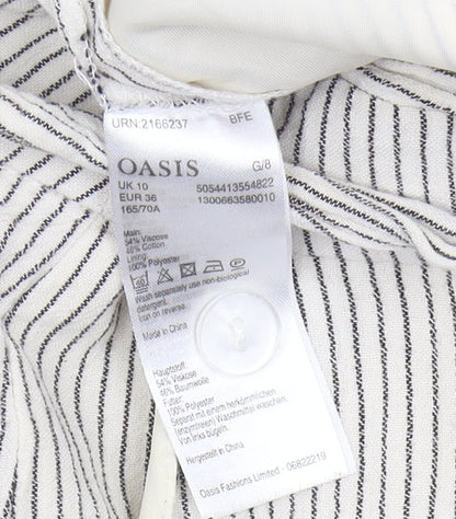 Womens UK Size 10 Oasis Relaxed Fit Casual White Trousers