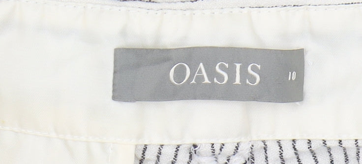 Womens UK Size 10 Oasis Relaxed Fit Casual White Trousers