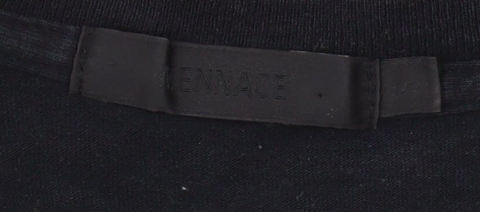 Mennace Black Graphic Print Men's T-Shirt, S