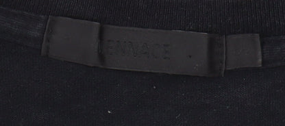 Mennace Black Graphic Print Men's T-Shirt, S