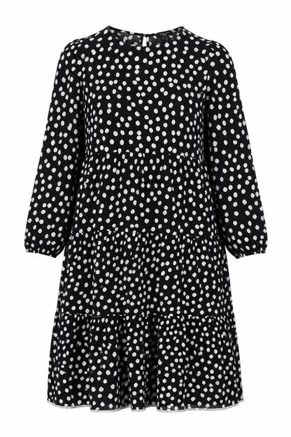 New Look Women's Black Polka Dot A-Line Dress Size 12