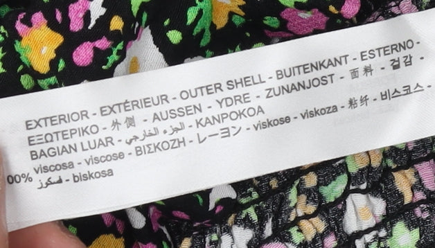 Bershka Women's Multicoloured Floral Cropped Blouse XS