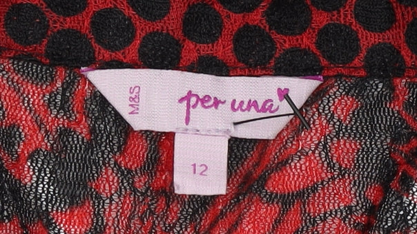Womens UK Size 12 Marks and Spencer Red  Blouse