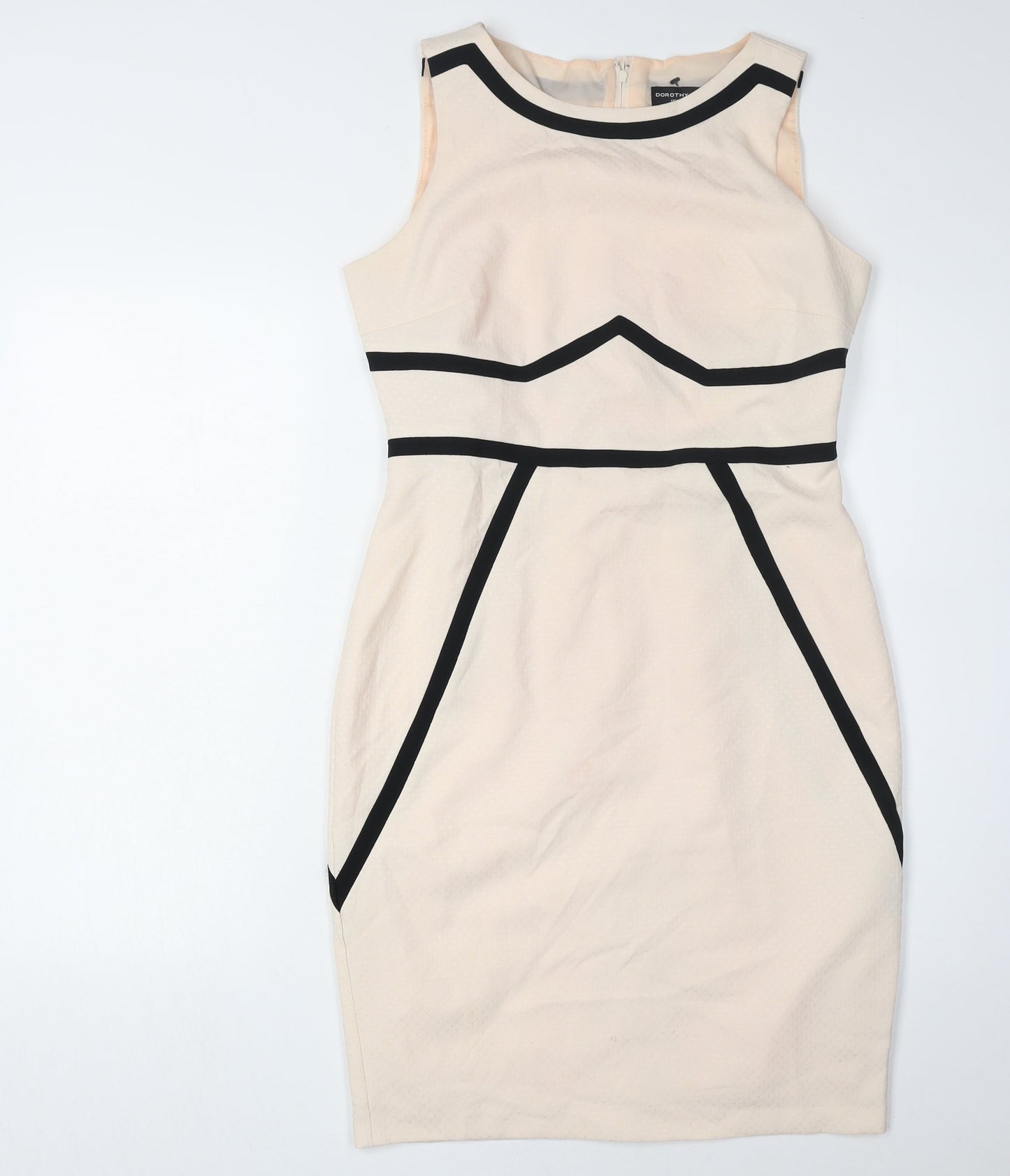 Dorothy Perkins Women Beige Sheath Dress Size 12