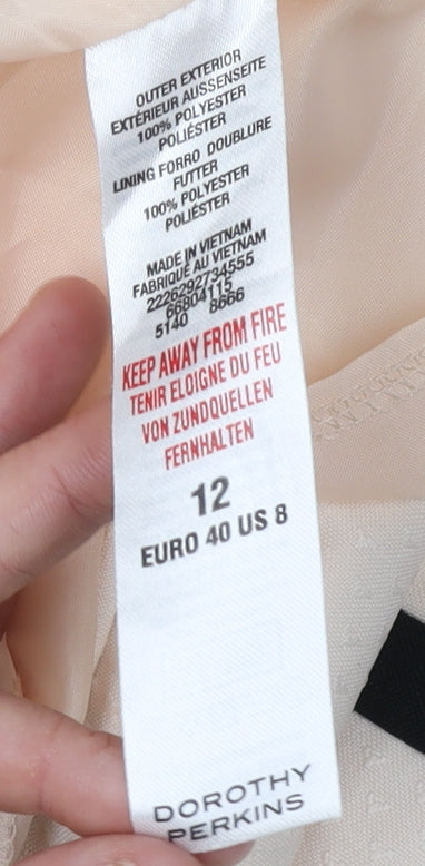 Dorothy Perkins Women Beige Sheath Dress Size 12