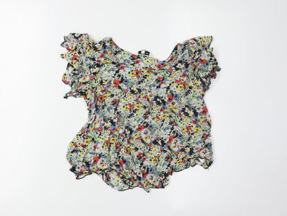 New Look Women's Floral Multicoloured Blouse Size 8