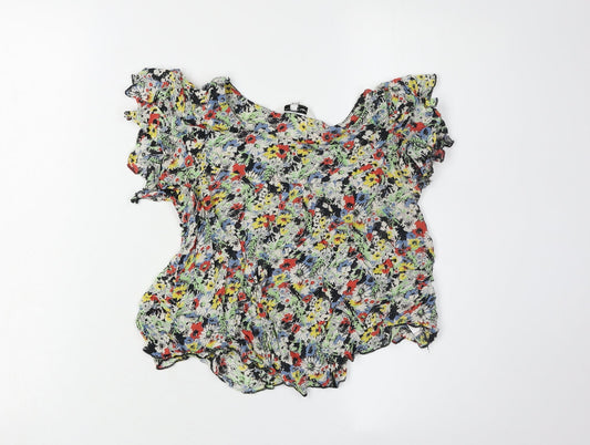 New Look Women's Floral Multicoloured Blouse Size 8