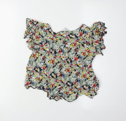 New Look Women's Floral Multicoloured Blouse Size 8