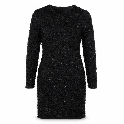 Joan Leslie Women's Black Beaded Sheath Dress Size 10