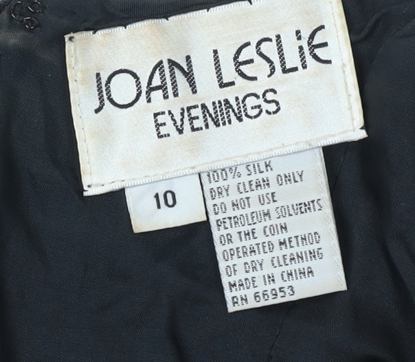 Joan Leslie Women's Black Beaded Sheath Dress Size 10