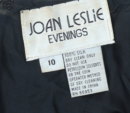 Joan Leslie Women's Black Beaded Sheath Dress Size 10