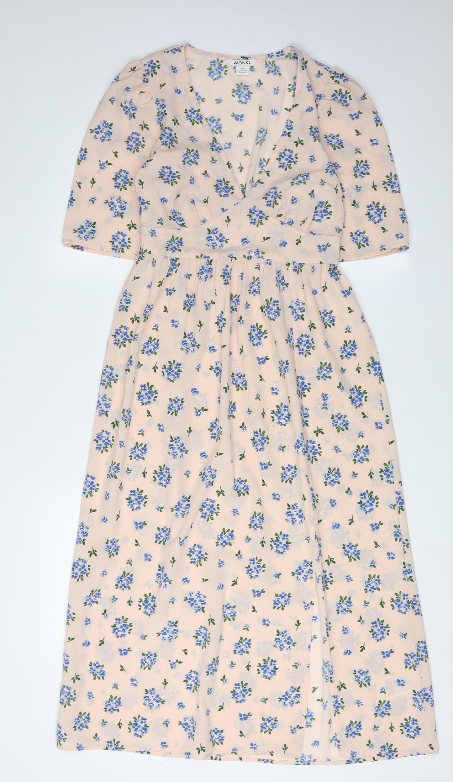 Monki Women's Multicoloured Floral Midi Wrap Dress