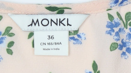 Monki Women's Multicoloured Floral Midi Wrap Dress