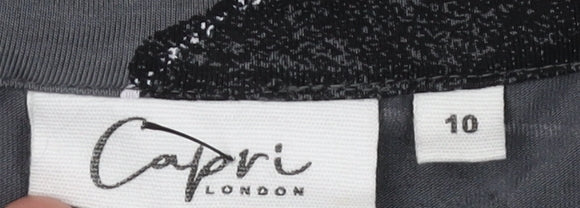 Capri London Women's Grey V-Neck Dress Size 10