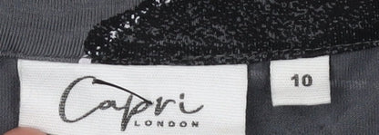 Capri London Women's Grey V-Neck Dress Size 10