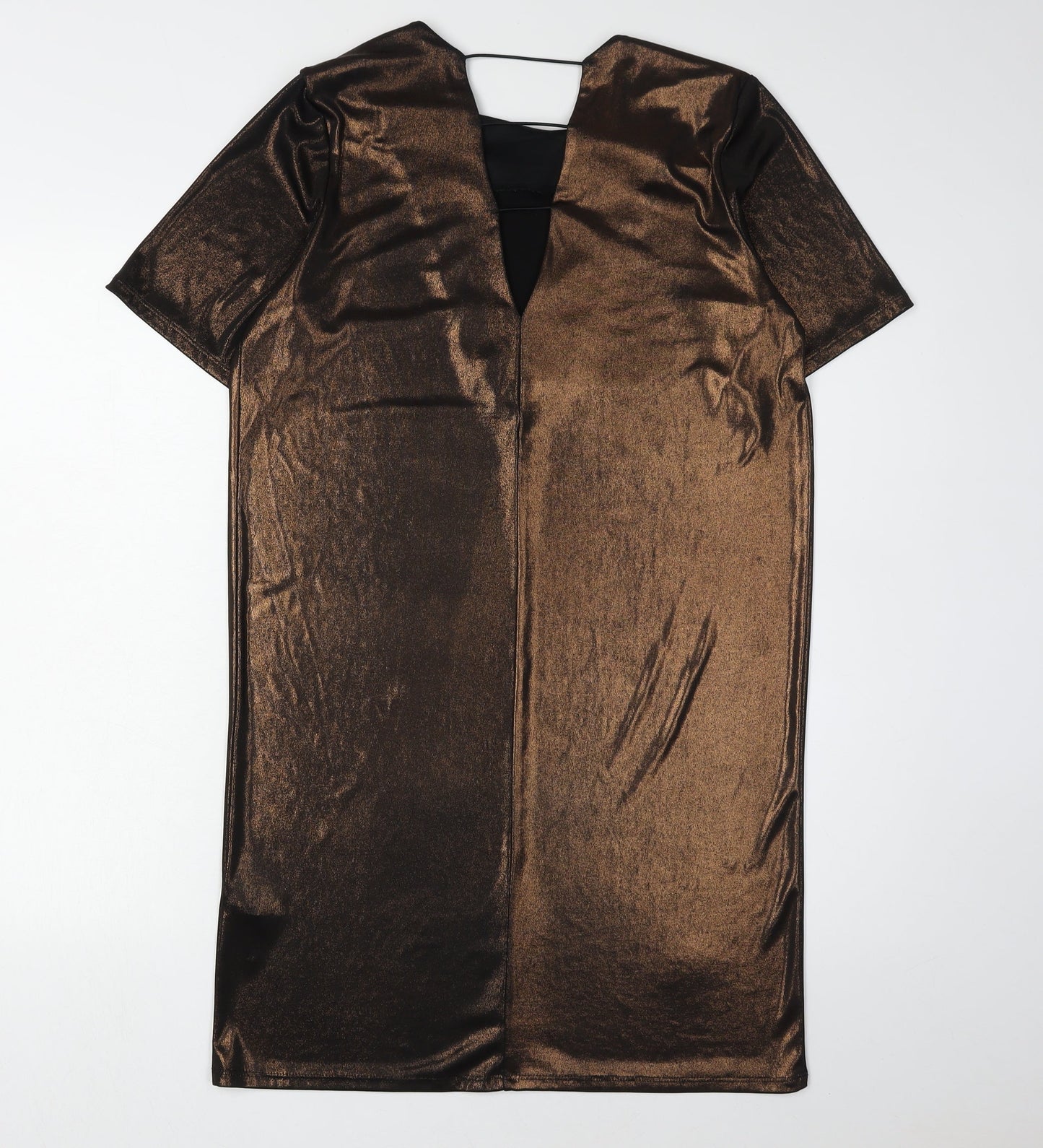 Warehouse Women's Brown Short Sleeve Dress 8