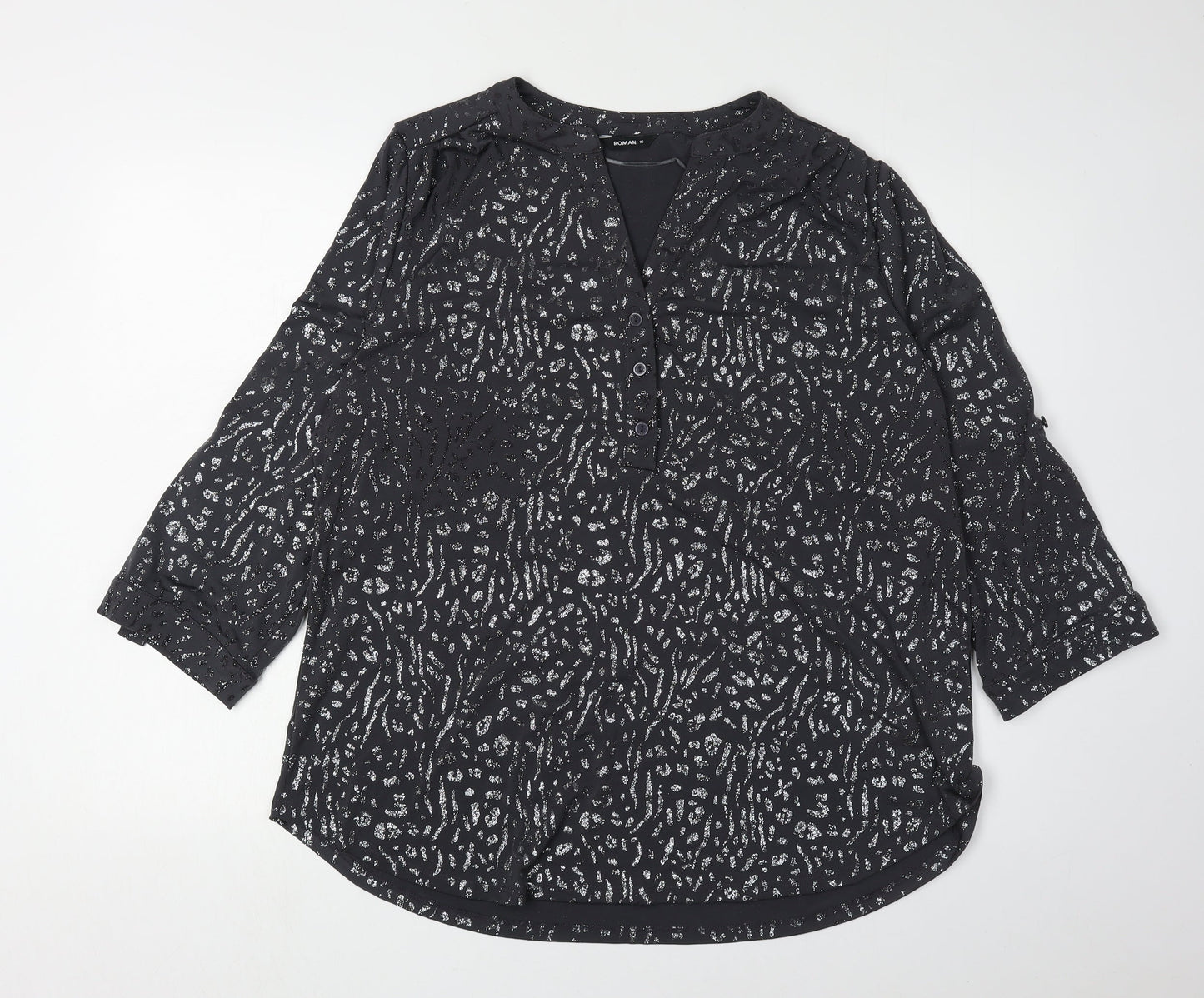 Womens UK Size 16 Roman Black  Blouse