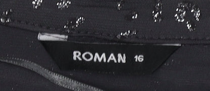 Womens UK Size 16 Roman Black  Blouse