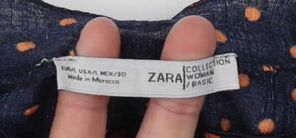 Womens UK Size L Zara Multicoloured Basic Blouse