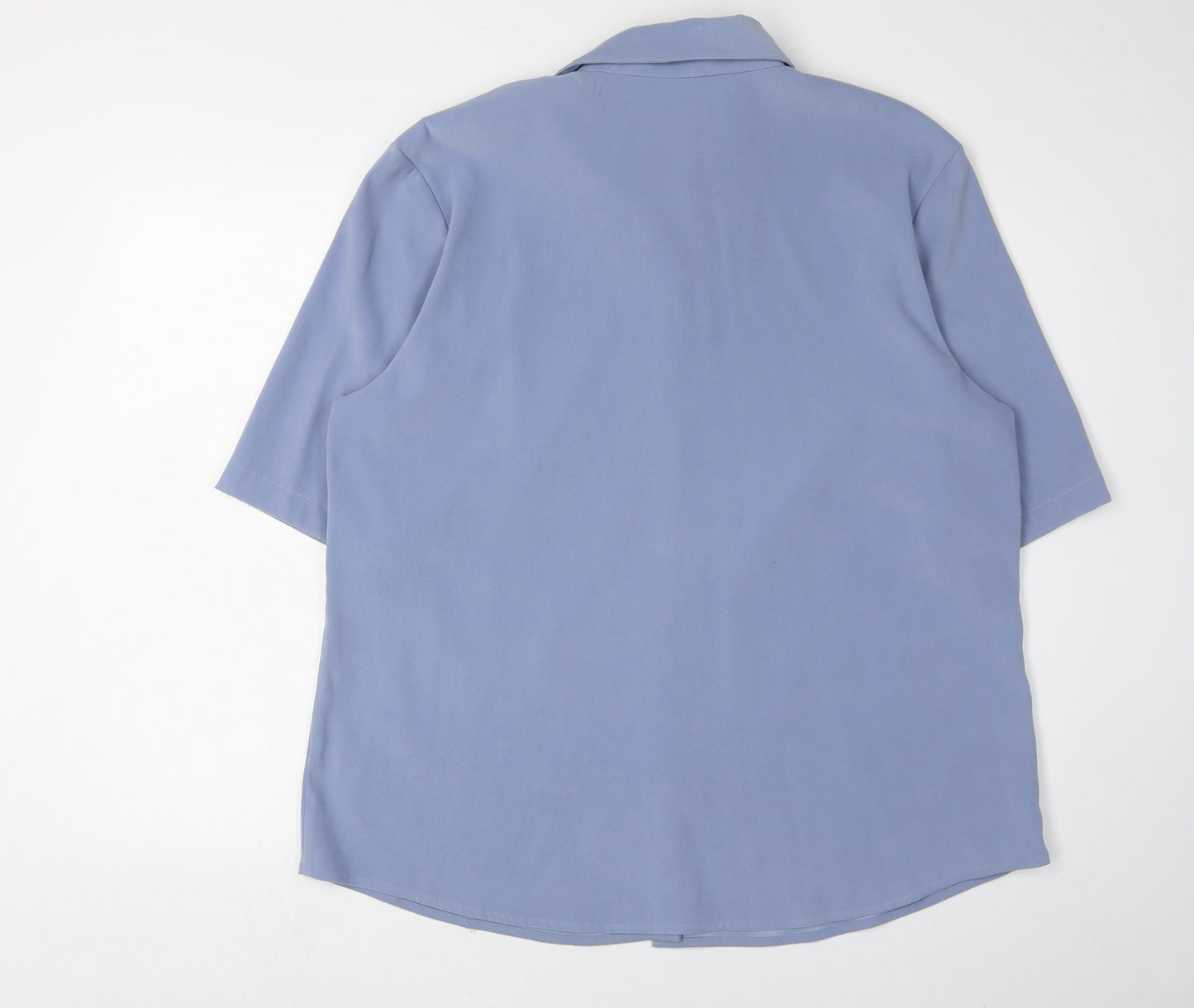 M&Co Women's Blue Button-Up Shirt Size 20