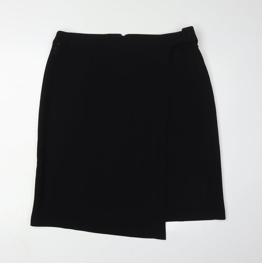 Marks and Spencer Women's Black Wrap Skirt, Size 16