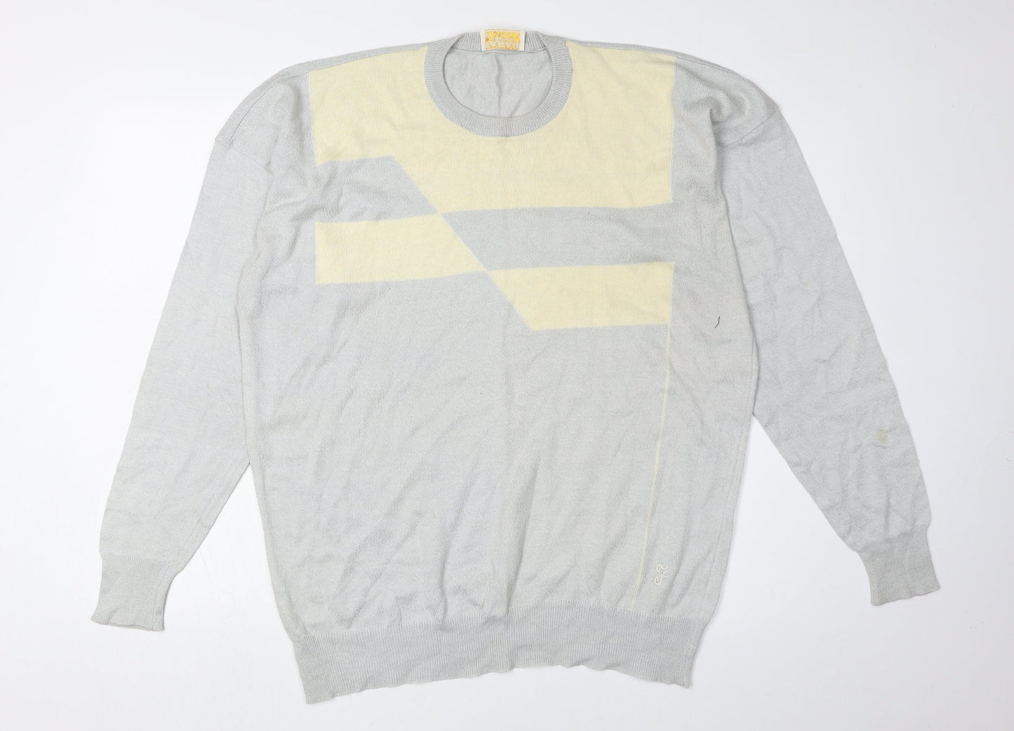 Farah Men's Grey Geometric Knit Pullover Jumper M