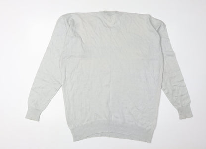 Farah Men's Grey Geometric Knit Pullover Jumper M