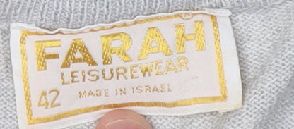 Farah Men's Grey Geometric Knit Pullover Jumper M