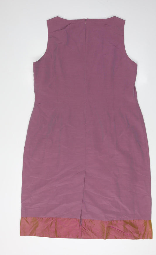 Laura Ashley Purple Sleeveless Dress Size 18 Women's V-Neck