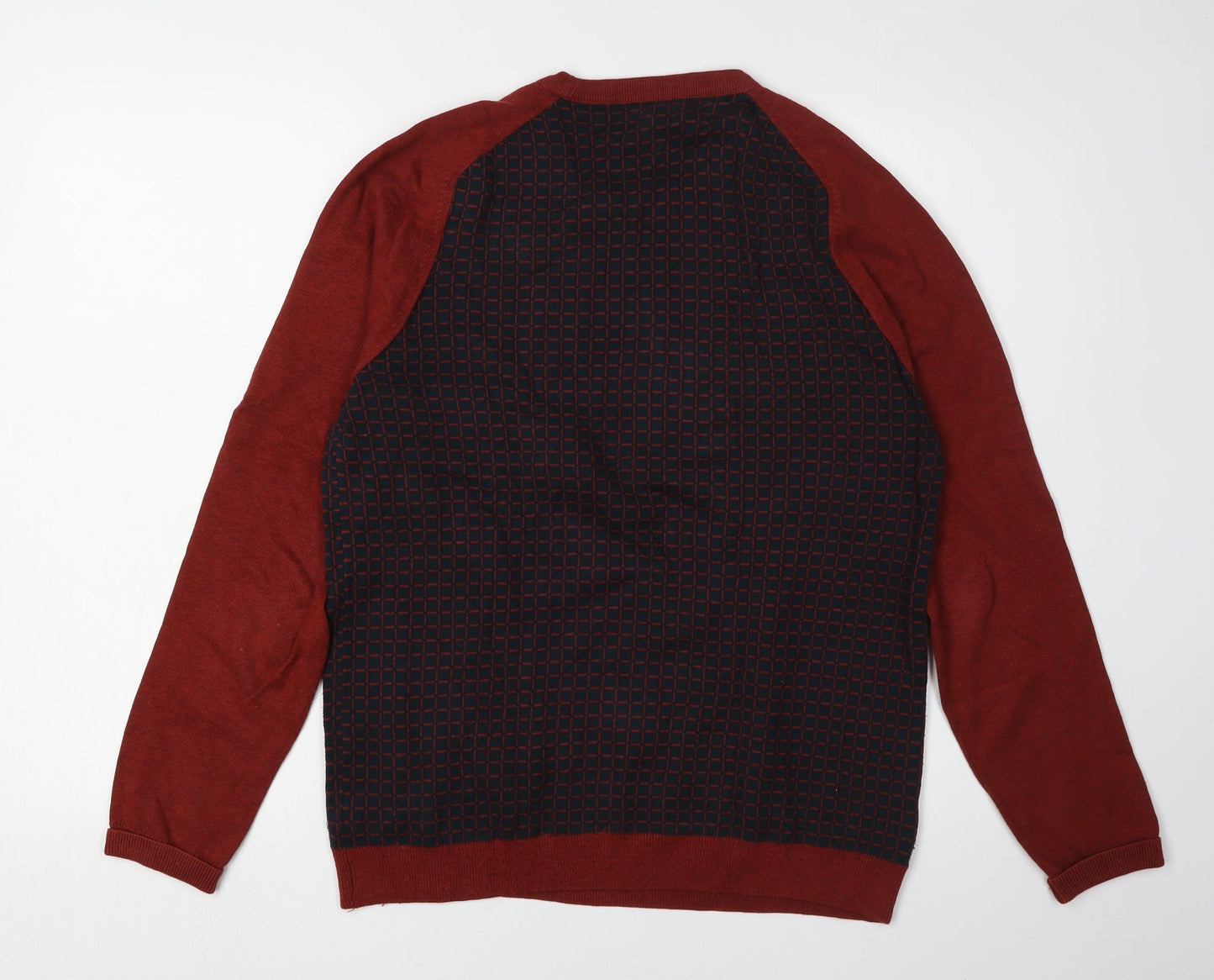 Next Men's Red Geometric Pullover Jumper Medium