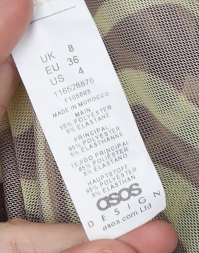 Womens UK Size 8 ASOS DESIGN Multicoloured Basic Blouse