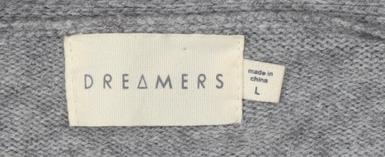 Dreamers Women's Grey Embroidered Cardigan L