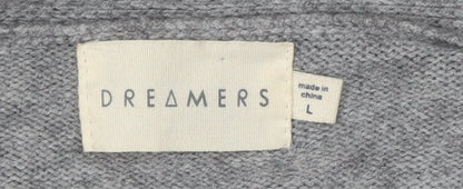 Dreamers Women's Grey Embroidered Cardigan L