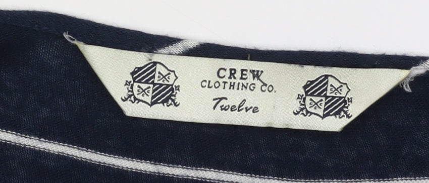 Crew Clothing Co. Women's Blue Striped Cardigan Size 12