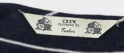 Crew Clothing Co. Women's Blue Striped Cardigan Size 12