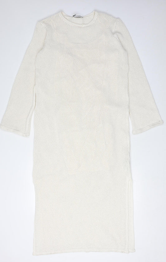 Marks and Spencer Women's Ivory Midi Jumper Dress M