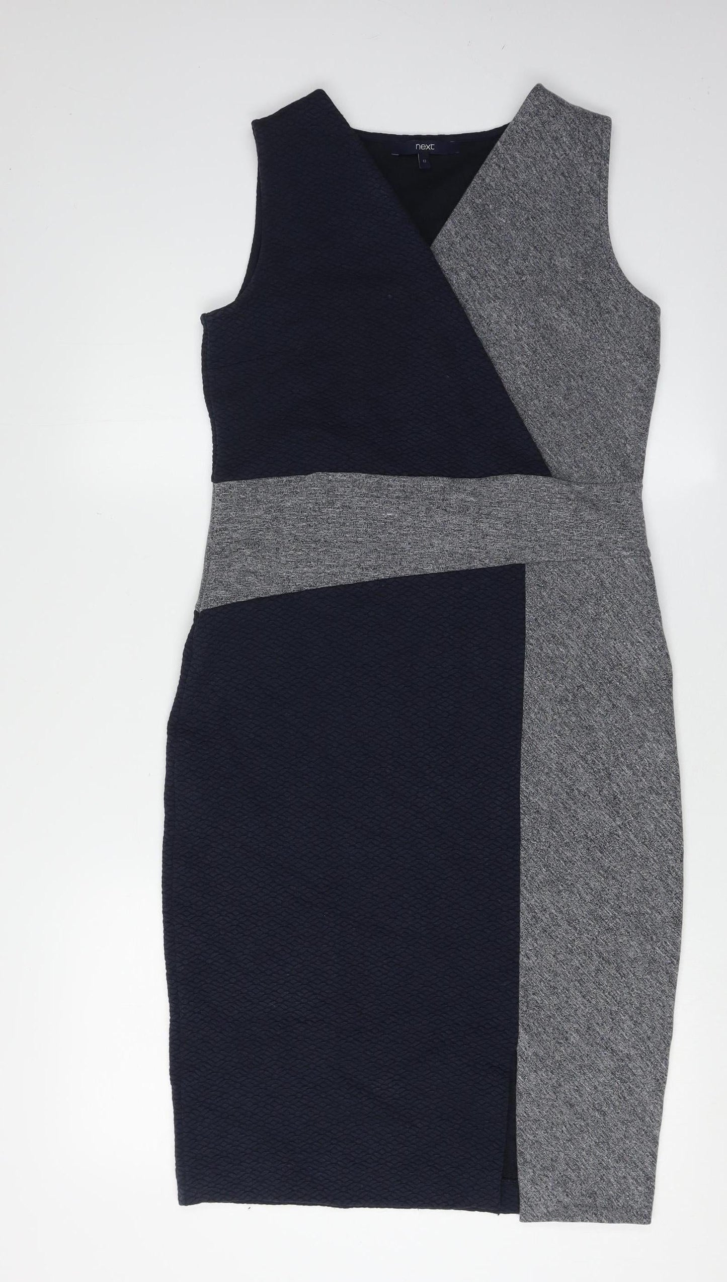 Next Women's Black & Grey Sheath Dress, Size 12