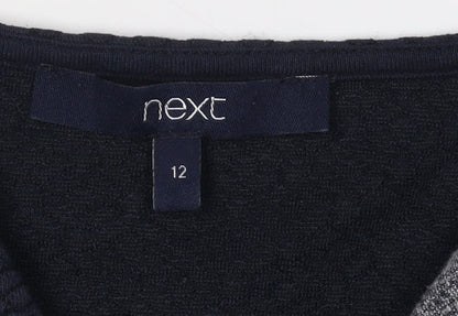 Next Women's Black & Grey Sheath Dress, Size 12