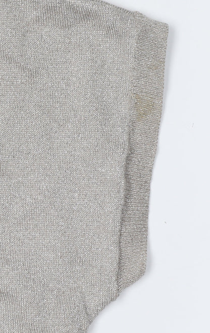 Womens UK Size L Wallis Silver Pullover Jumper