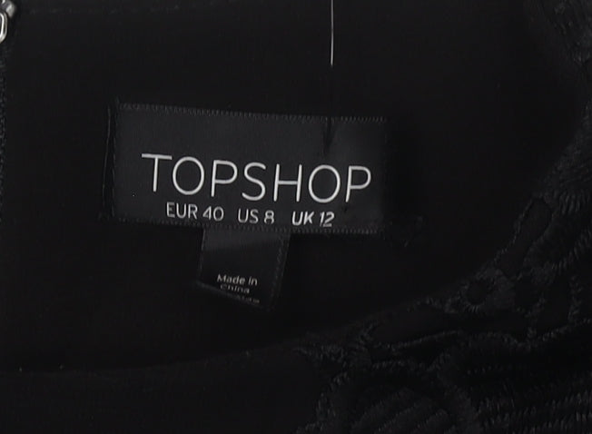 Topshop Women's Black Sleeveless Dress Size 12