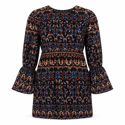 Vero Moda Women's Multicoloured Bell Sleeve Dress M
