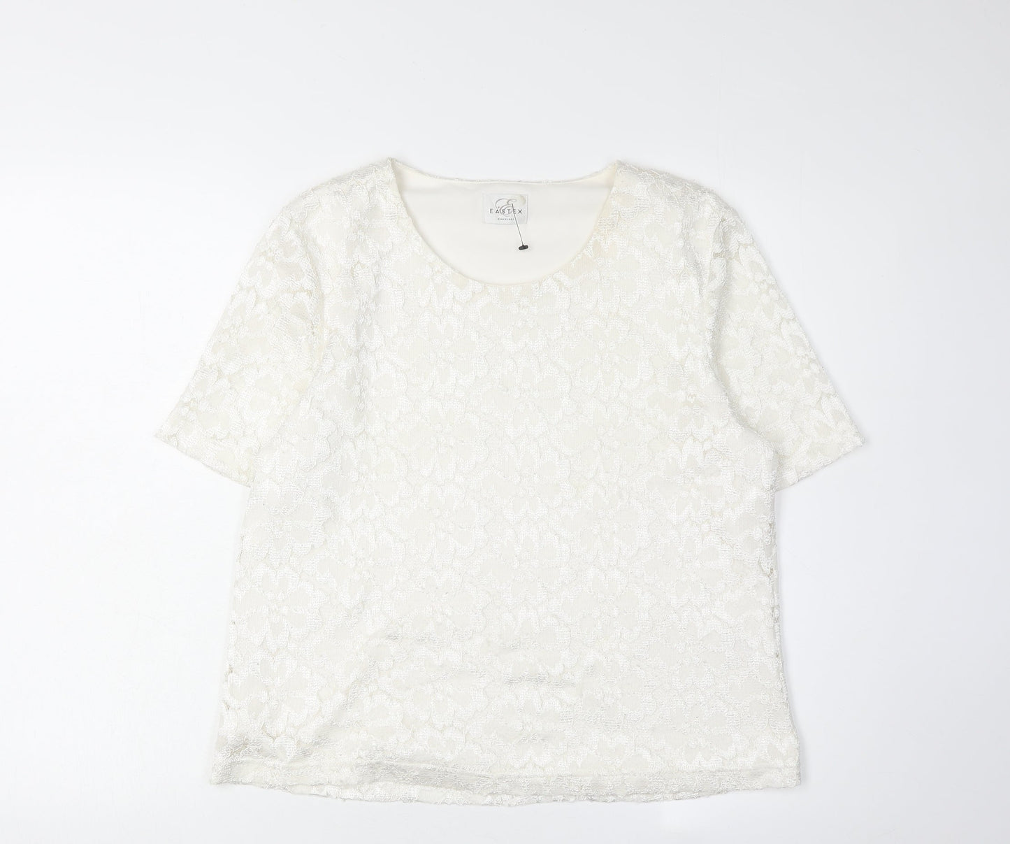 Womens UK Size 16 Eastex Ivory Basic T-Shirt