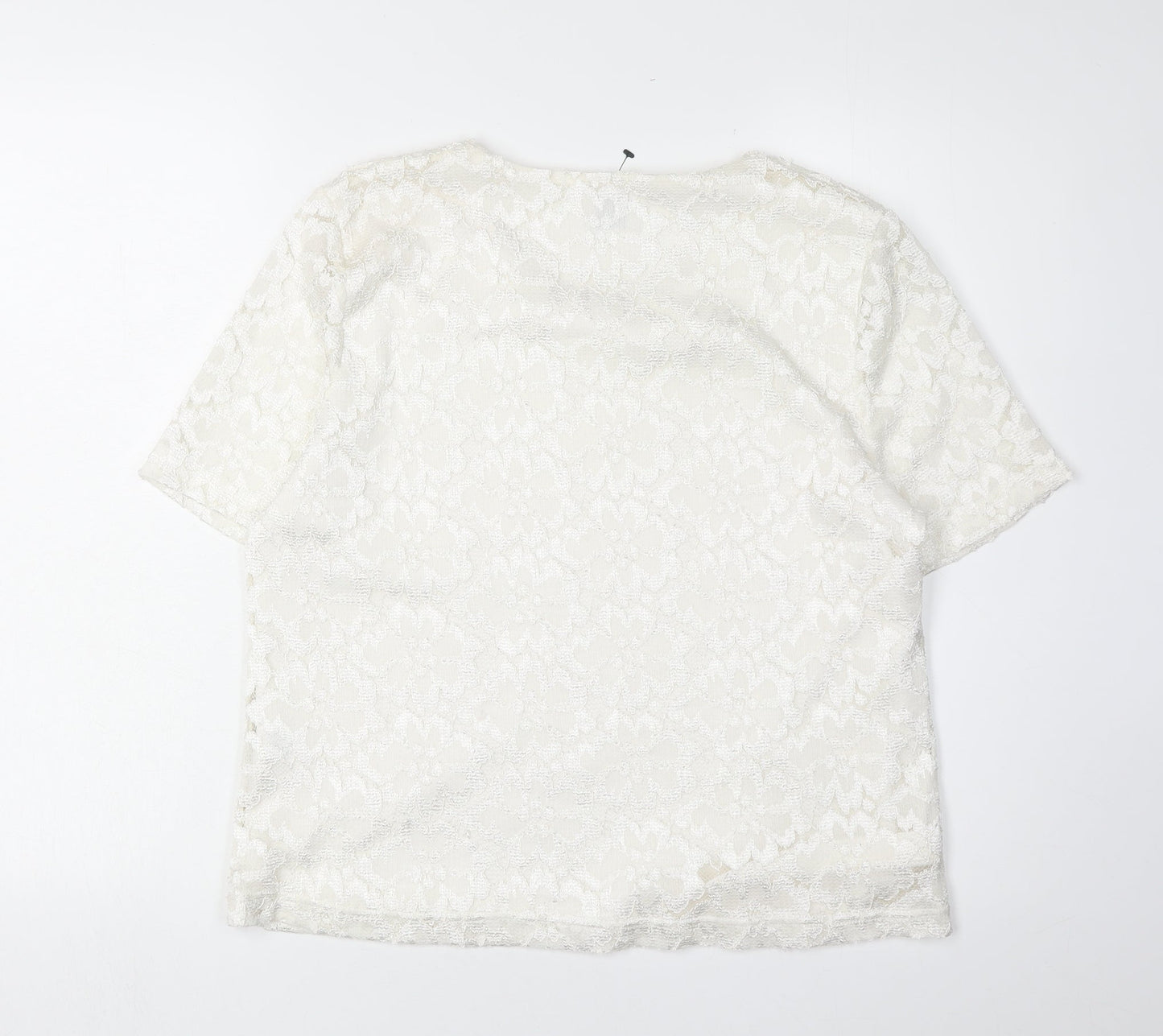 Womens UK Size 16 Eastex Ivory Basic T-Shirt