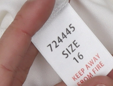 Womens UK Size 16 Eastex Ivory Basic T-Shirt