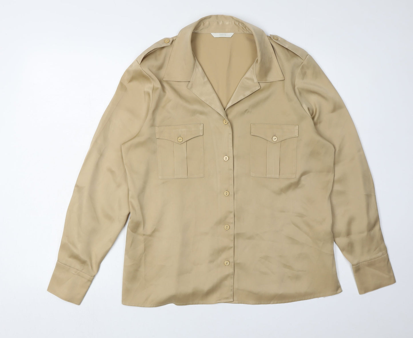 Womens UK Size 16 Marks and Spencer Beige  Blouse