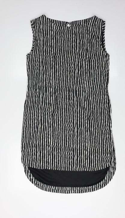 Vila Women's Black Striped Sleeveless Dress S